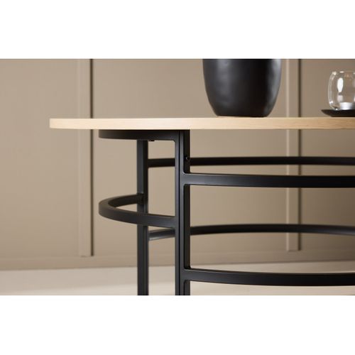 Table Basse Ronde ?100x42,5 Cm Copenhagen Beige, Noir