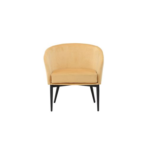 Fauteuil Design En Velours "fluffy" 70cm Jaune