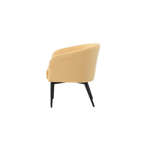 Fauteuil Design En Velours "fluffy" 70cm Jaune