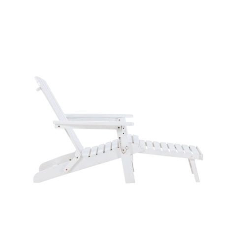 Chaise Longue En Bois "tropea" 88cm Blanc