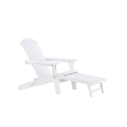 Chaise Longue En Bois "tropea" 88cm Blanc