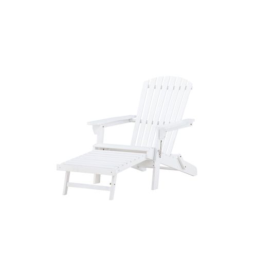 Chaise Longue En Bois "tropea" 88cm Blanc