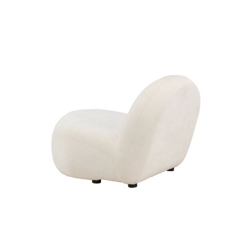 Fauteuil Design En Tissu "omaha" 84cm Blanc