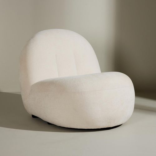 Fauteuil Design En Tissu "omaha" 84cm Blanc
