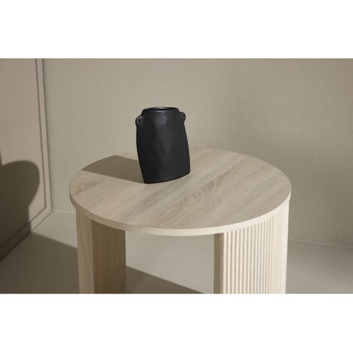 Table Basse Ronde Ø60 Cm Bristol Bois Blanchi