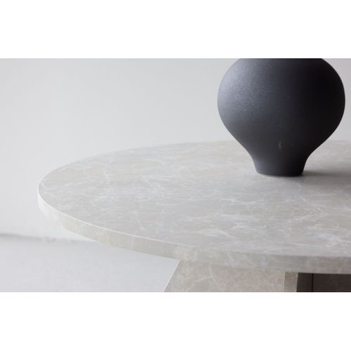 Table Basse Effet Marbre "bootcut" 80cm Beige