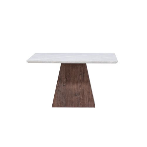 Table Basse Effet Marbre "cael" 80cm Gris et Marron