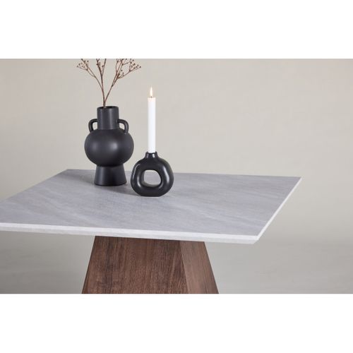 Table Basse Effet Marbre "cael" 80cm Gris et Marron