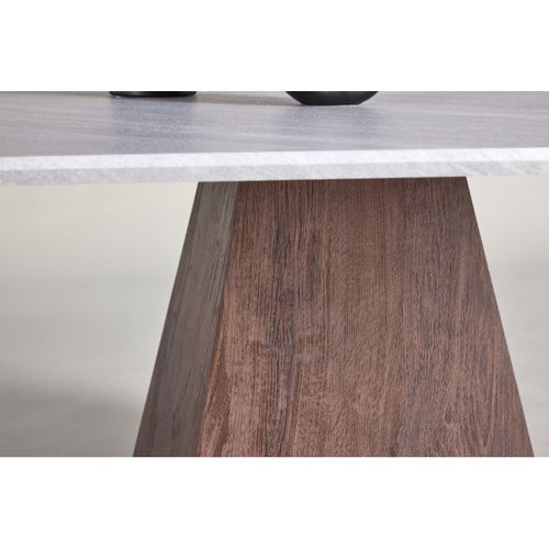 Table Basse Effet Marbre "cael" 80cm Gris et Marron
