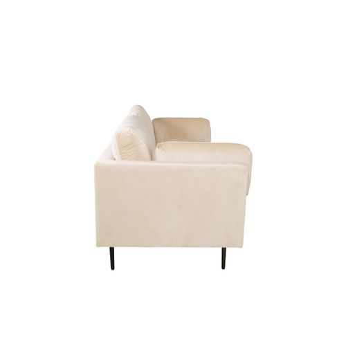 Canapé 3 Places En Velours "boom" 203cm Beige et Noir