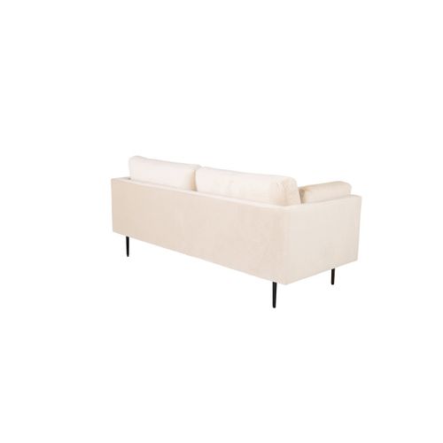Canapé 3 Places En Velours "boom" 203cm Beige et Noir
