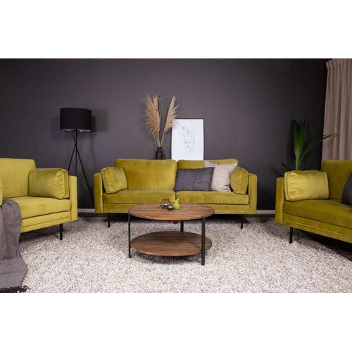 Canapé 3 Places En Velours "boom" 203cm Vert et Noir