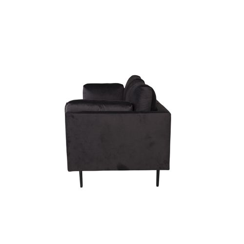 Canapé 3 Places En Velours "boom" 203cm Noir