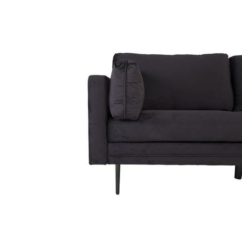 Canapé 3 Places En Velours "boom" 203cm Noir