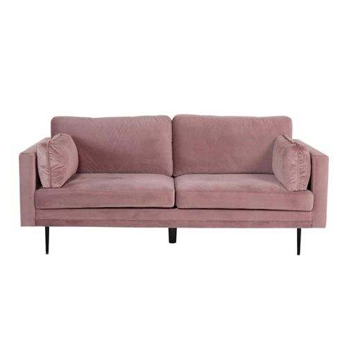 Canapé 3 Places En Velours "boom" 203cm Rose et Noir