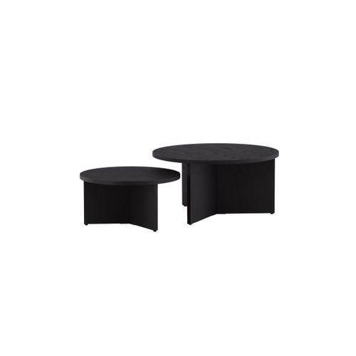 Lot De 2 Tables Basses Design "salto" 85cm Noir