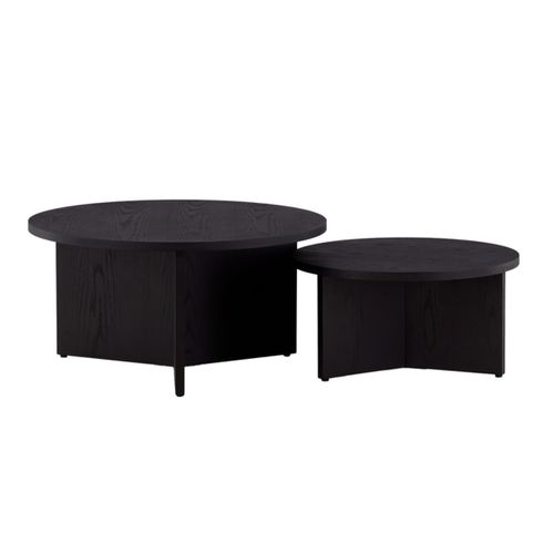 Lot De 2 Tables Basses Design "salto" 85cm Noir