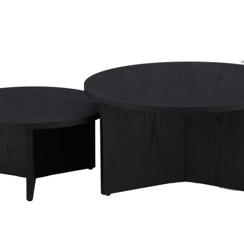 Lot De 2 Tables Basses Design "salto" 85cm Noir