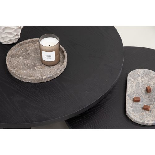 Lot De 2 Tables Basses Design "salto" 85cm Noir