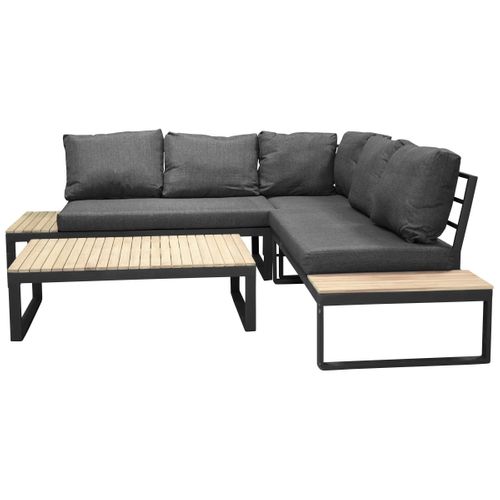 Salon D'angle De Jardin "panama" 225cm Noir