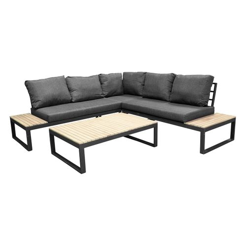 Salon D'angle De Jardin "panama" 225cm Noir