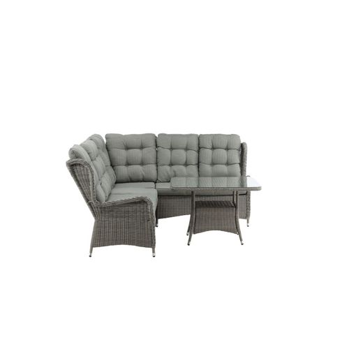 Salon D'angle De Jardin "washington" 210cm Gris