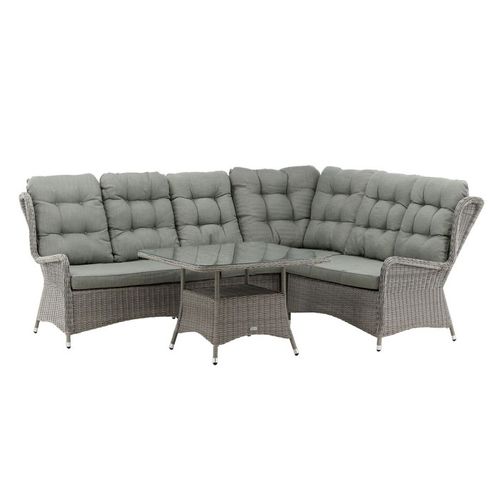 Salon D'angle De Jardin "washington" 210cm Gris