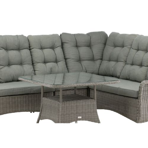 Salon D'angle De Jardin "washington" 210cm Gris