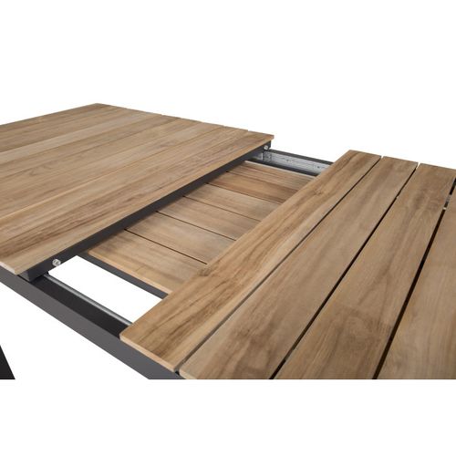 Table De Jardin Extensible "mexico" 180-240cm Naturel et Noir