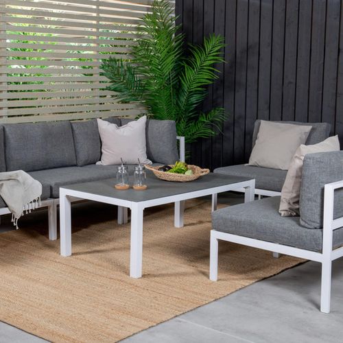 Table Basse De Jardin "copacabana" 120cm Gris et Blanc