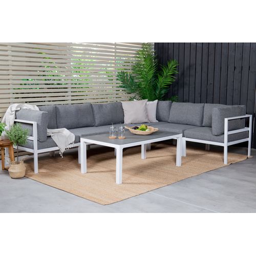 Table Basse De Jardin "copacabana" 120cm Gris et Blanc