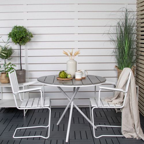 Table De Jardin Ronde "parma" 90cm Gris