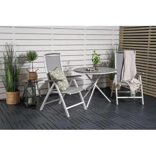Table De Jardin Ronde "parma" 90cm Gris