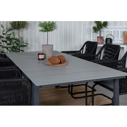 Table De Jardin Levels Noir Extensible 8 Personnes 310 x 100 x 74 Cm