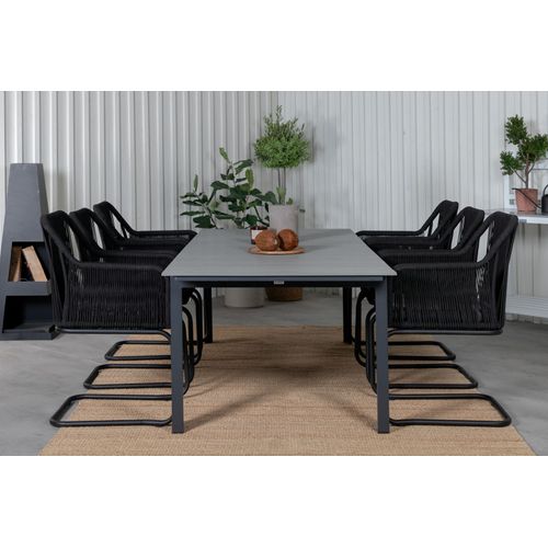 Table De Jardin Levels Noir Extensible 8 Personnes 310 x 100 x 74 Cm