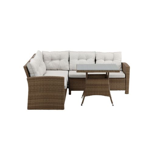 Salon D'angle De Jardin "watford" 197cm Naturel