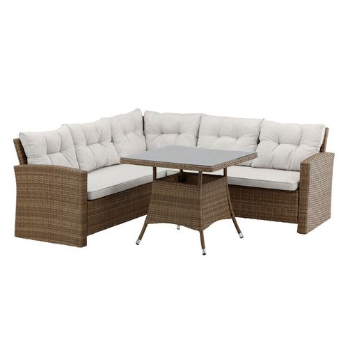 Salon D'angle De Jardin "watford" 197cm Naturel