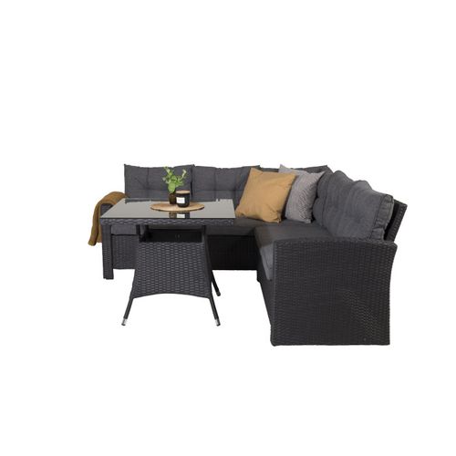 Salon D'angle De Jardin "watford" 197cm Noir