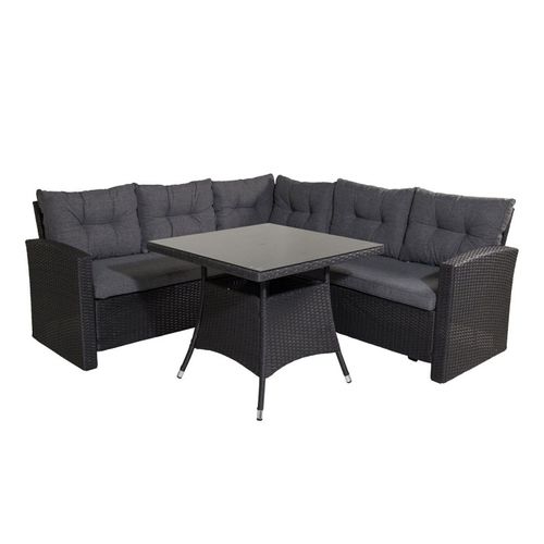 Salon D'angle De Jardin "watford" 197cm Noir