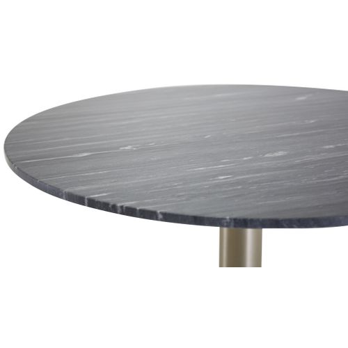 Table à Manger En Marbre "estelle" 106cm Gris Foncé et Or