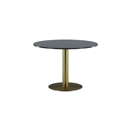 Table à Manger En Marbre "estelle" 106cm Gris Foncé et Or