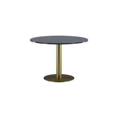 Table à Manger En Marbre "estelle" 106cm Gris Foncé et Or