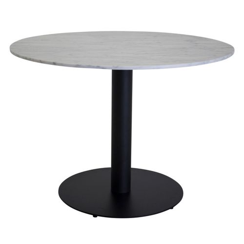 Table à Manger En Marbre "estelle" 106cm Blanc et Noir