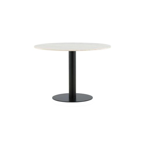 Table à Manger En Marbre "estelle" 106cm Blanc et Noir