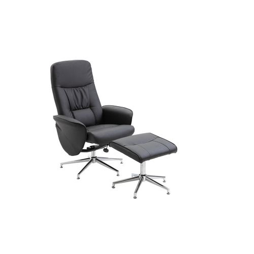 Fauteuil De Relaxation et Pouf "rolf" 104cm Noir