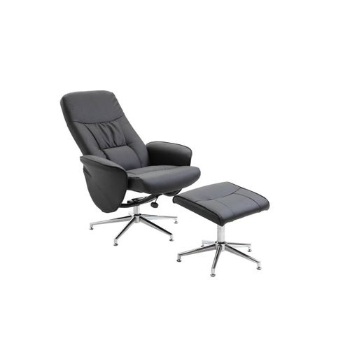 Fauteuil De Relaxation et Pouf "rolf" 104cm Noir