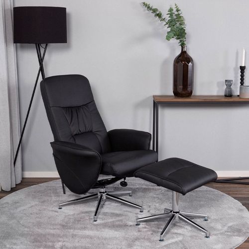 Fauteuil De Relaxation et Pouf "rolf" 104cm Noir