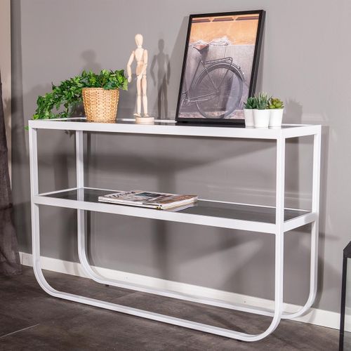 Console Design En Verre "rocker" 110cm Blanc