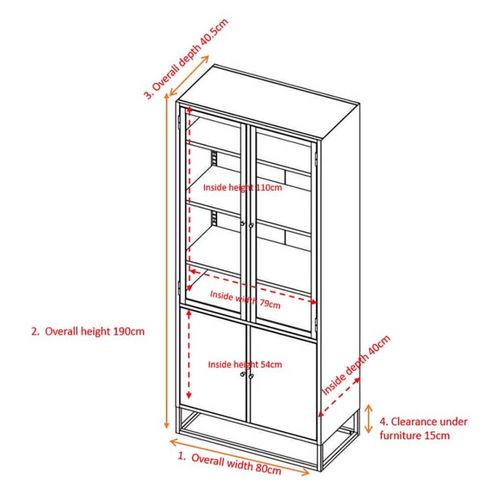 Bibliothèque 4 Portes En Acier Bakal Blanc