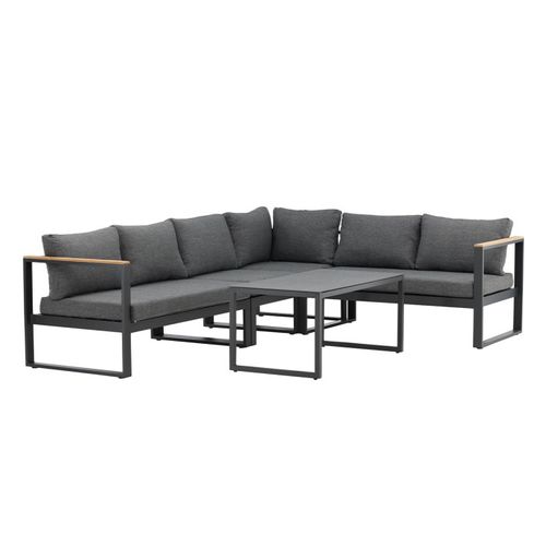 Salon D'angle De Jardin En Métal "texas" 268cm Noir